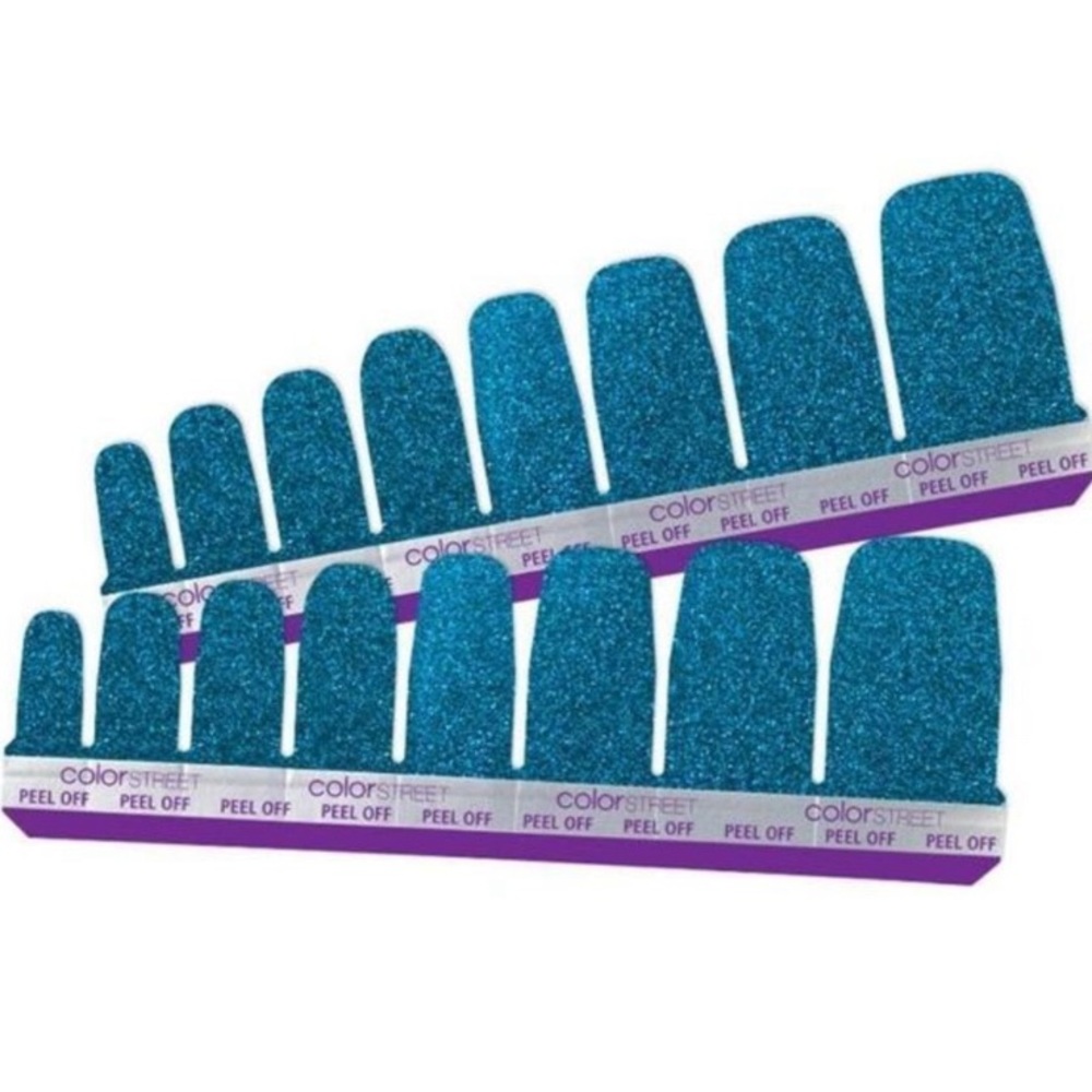 Color Street Retired Pedicure Nail Polish Strips How Swede It Is Blue NEW - Picture 6 of 9